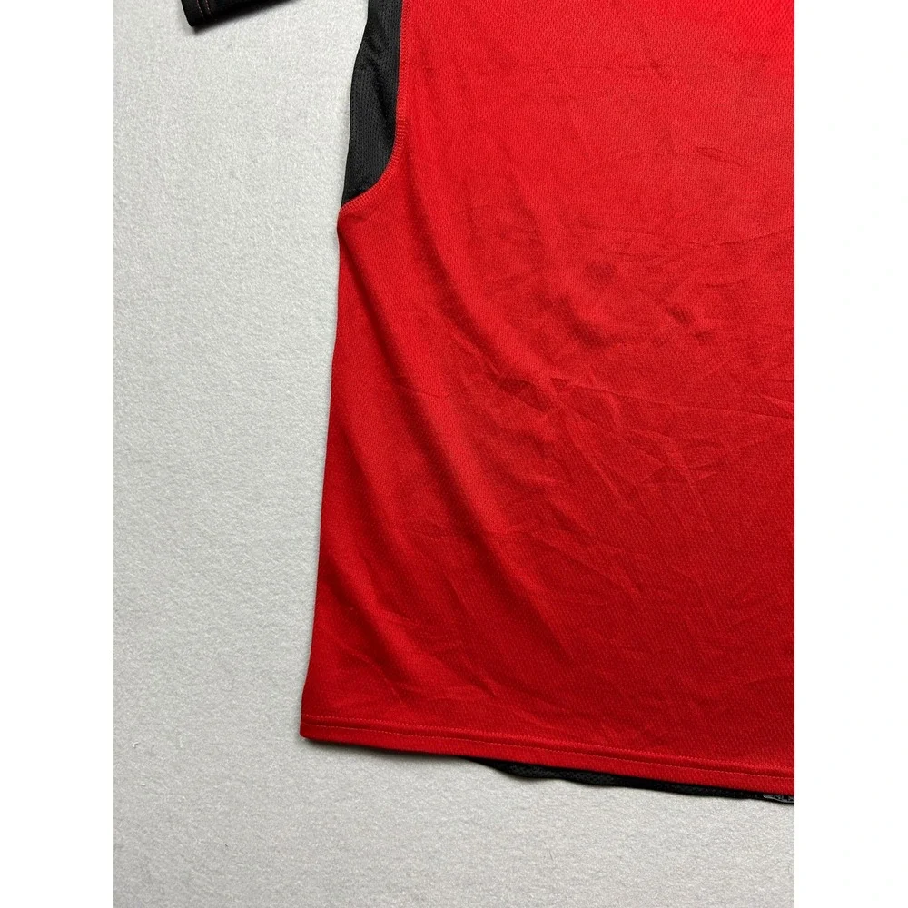 Adidas Training Shirt 100% Polyester Red Black Size Large Mens